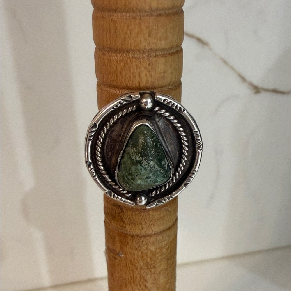 Vintage Native Sterling Silver Statement Ring Art… - image 1